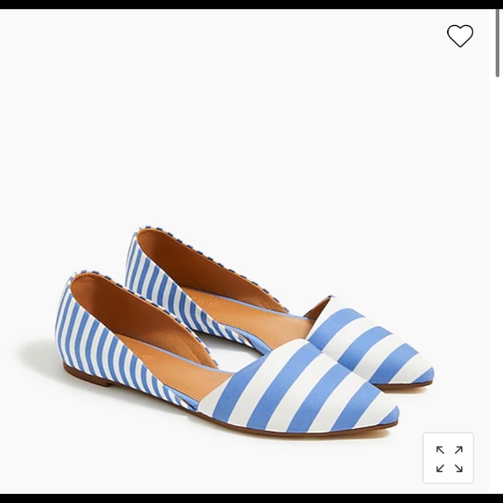 J Crew Stripe Zoe D’orsay Flats